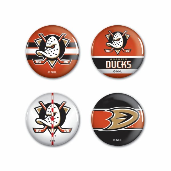 Sada Anaheim Ducks NHL Button 4 Pack