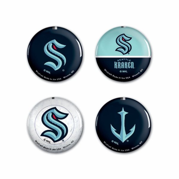 Sada Seattle Kraken NHL Button 4 Pack