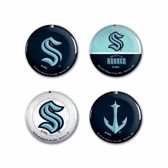 Sada Seattle Kraken NHL Button 4 Pack