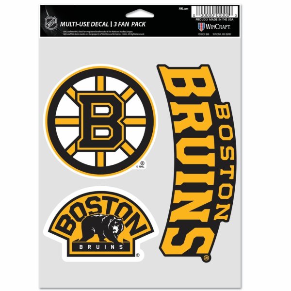 Samolepky Boston Bruins WinCraft NHL Multi Use 3 Fan Pack