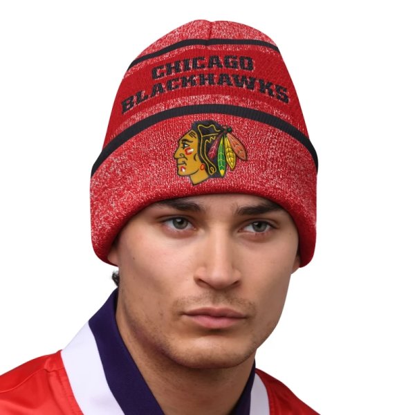 Zimní čepice Chicago Blackhawks Sideline Beanie 2 Jacquard