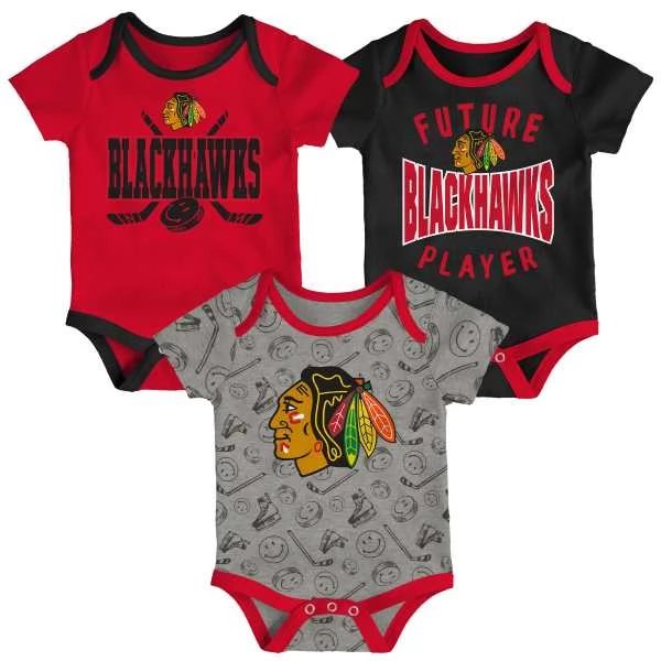 Bodyčko Chicago Blackhawks 3PK Baby Set