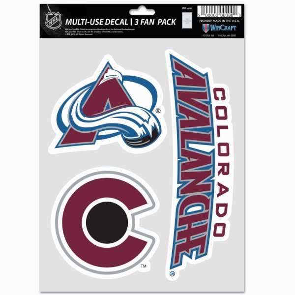 Samolepky Colorado Avalanche Wincraft NHL Multi-Use 3 Fan Pack