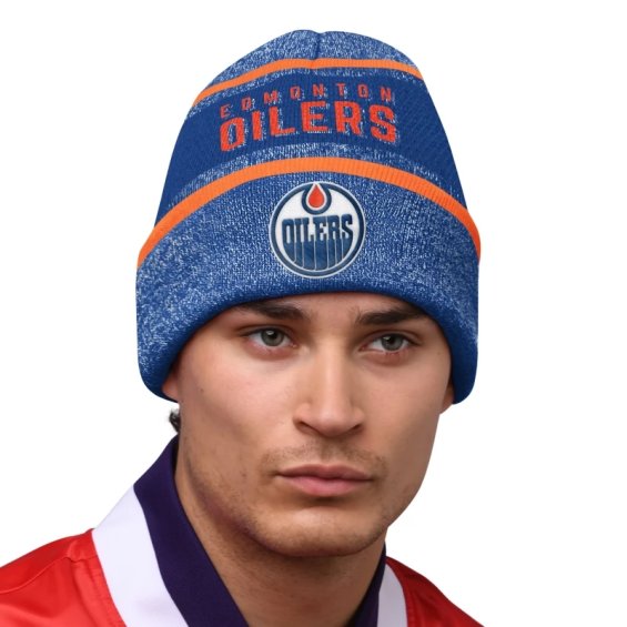 Zimní Čepice Edmonton Oilers Sideline Beanie 2 Jaquard