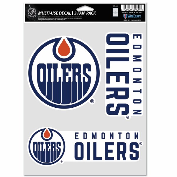 Samolepky Edmonton Oilers Wincraft NHL Multi-Use 3 Fan Pack