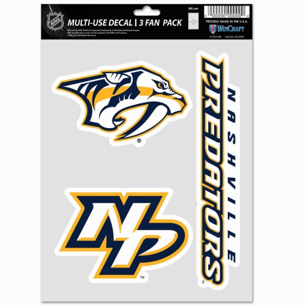 Samolepky Nashville Predators Multi Use 3 Fan Pack | NHL fan merch