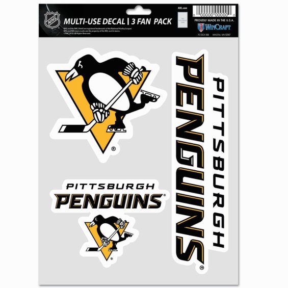 Samolepky Pittsburgh Penguins WinCraft NHL Multi Use 3 Fan Pack