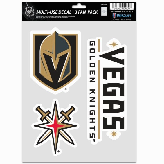 Samolepky Vegas Golden Knights WinCraft NHL Multi Use 3 Fan Pack